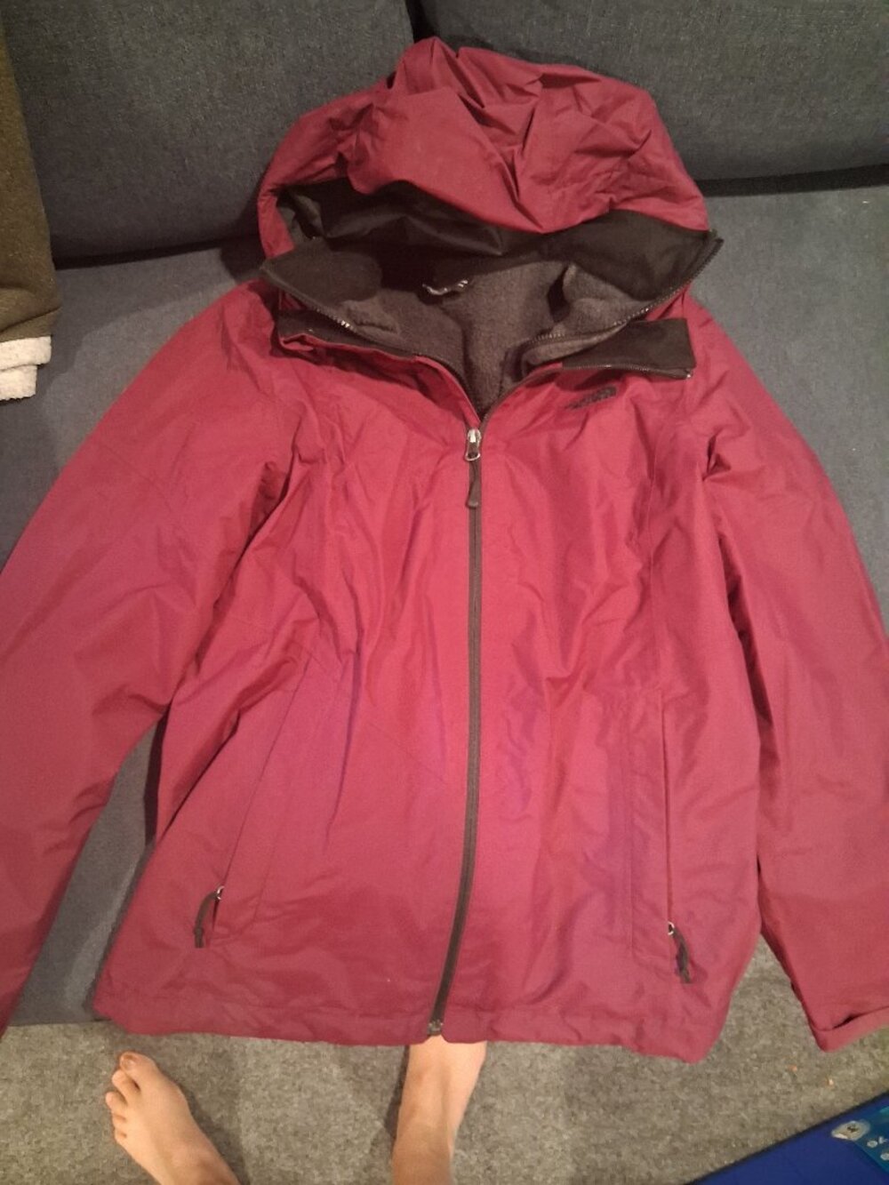 Womens North Face fleece lined jacket - size S/P